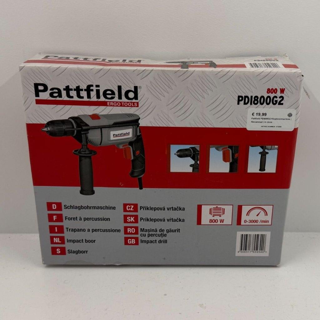 Pattfield PDI800G2 Klopboormachine | Nieuwstaat | In doos, Boormachine, Dordrecht@usedproducts.nl, Toulonselaan 72, Nieuw