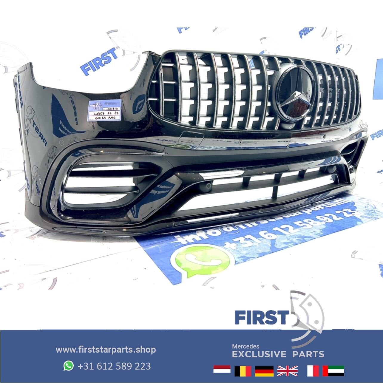 W253 C253 FACELIFT GLC63 AMG VOORBUMPER COMPLEET ZWART Merce, Gebruikt, -, Voor, Ophalen of Verzenden