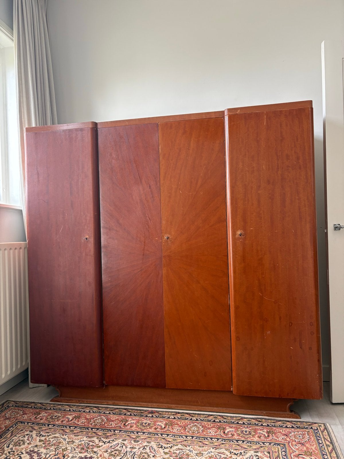 Vintage Kledingkast - Jaren '50 Houten Garderobekast, Antiek en Kunst, Ophalen