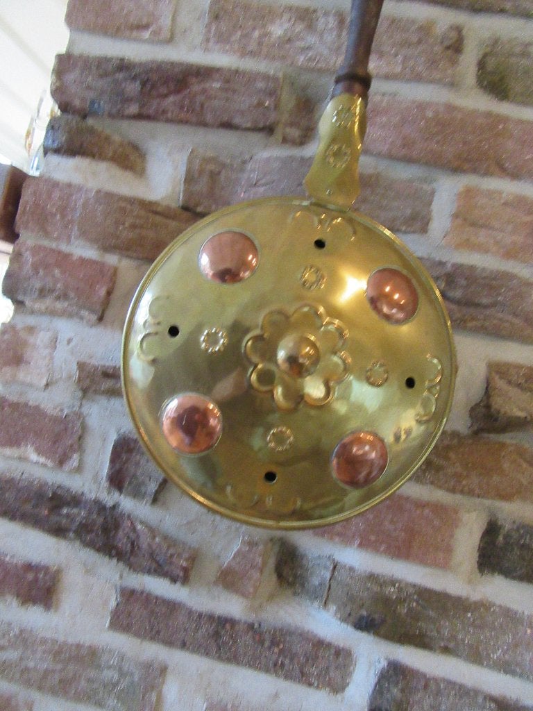Antiek geel rood koperen bedpan messing bedkruik, Verzenden, Koper