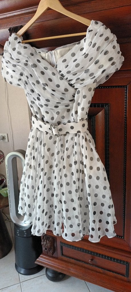 50 jaren jurk met petticoat, Ophalen of Verzenden, Gedragen, Zwart, Overige typen