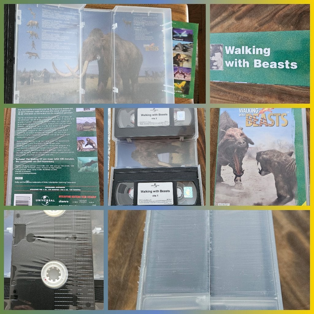 Walking with Beasts VHS - 2 films, 1 nog verpakt, nieuw!, Boxset, Alle leeftijden, Ophalen of Verzenden, Actie en Avontuur