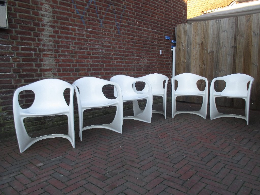 Casala stoel wit kunststof jaren 70 space age design retro, Kunststof, Gebruikt, Wit, Jaren 70 space age design vintage retro 1970s seventies