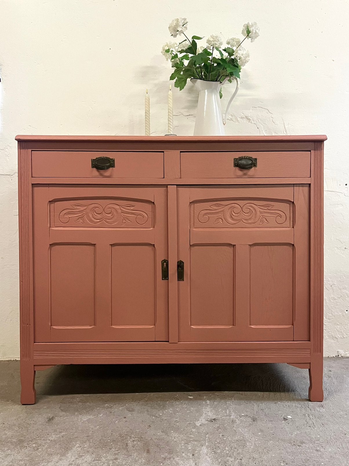 Vintage eiken kastje, dressoir, commode, meidenkast, Ophalen, Gebruikt, 100 tot 150 cm, Vintage, brocante, landelijk, cottage