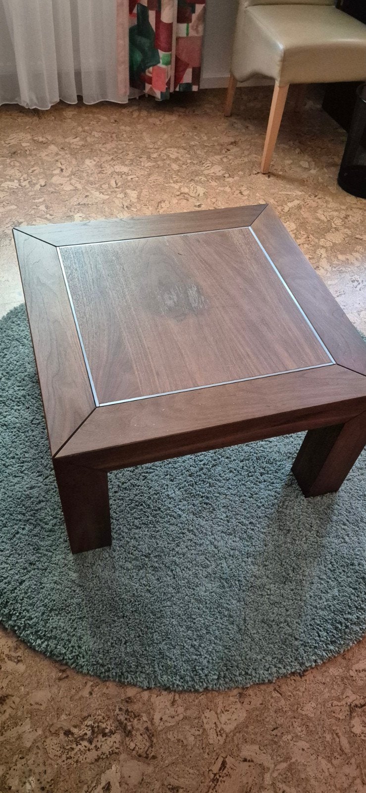 Notenhouten salontafel 65x65cm, Gebruikt, 50 tot 100 cm, Vierkant, Overige houtsoorten