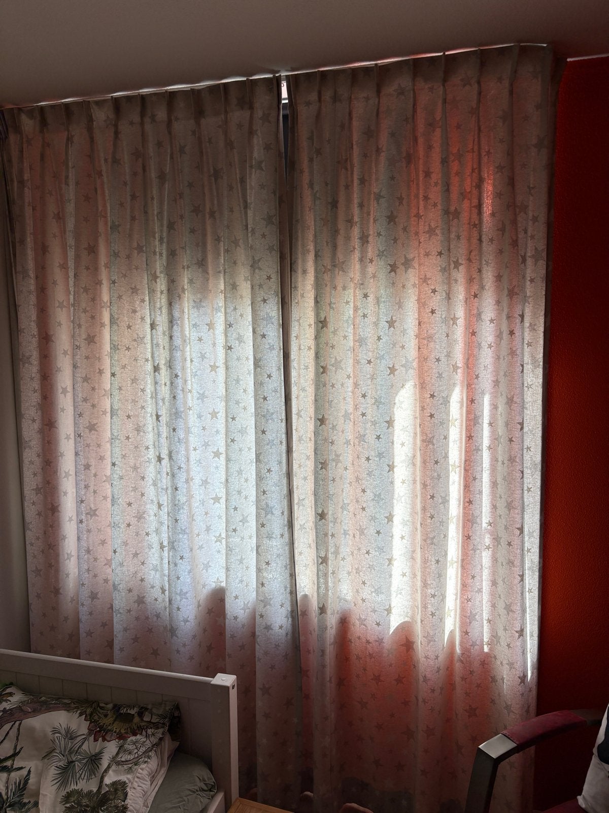 Gordijnen met sterrenpatroon, lichtdoorlatend, Ophalen, Gebruikt, Kwantum, 245 cm