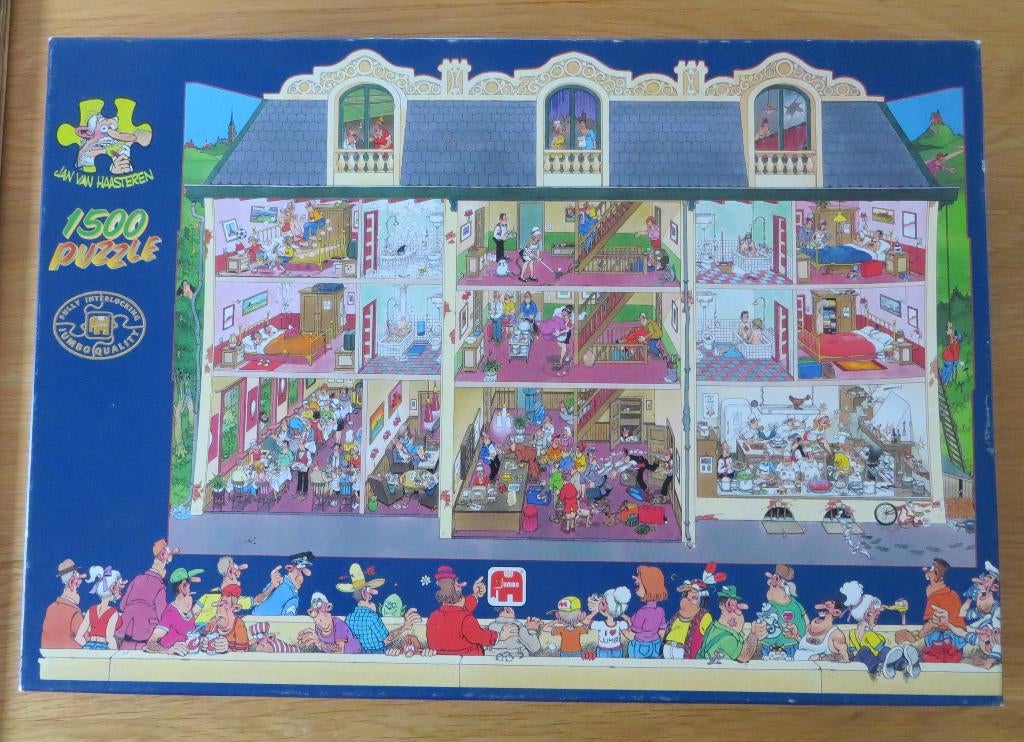 Hotel, contour puzzel - 1500 Jan van Haasteren #00830, Hobby en Vrije tijd, Denksport en Puzzels, Zo goed als nieuw, Legpuzzel