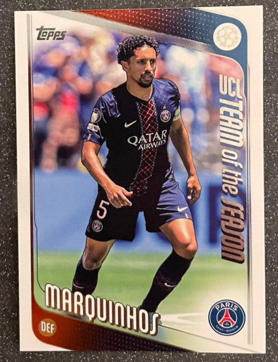 Topps UCC Flagship ‘26  UCL TEAM ot SEASON  MARQUINHOS PSG, Ophalen of Verzenden, Zo goed als nieuw, Plaatje