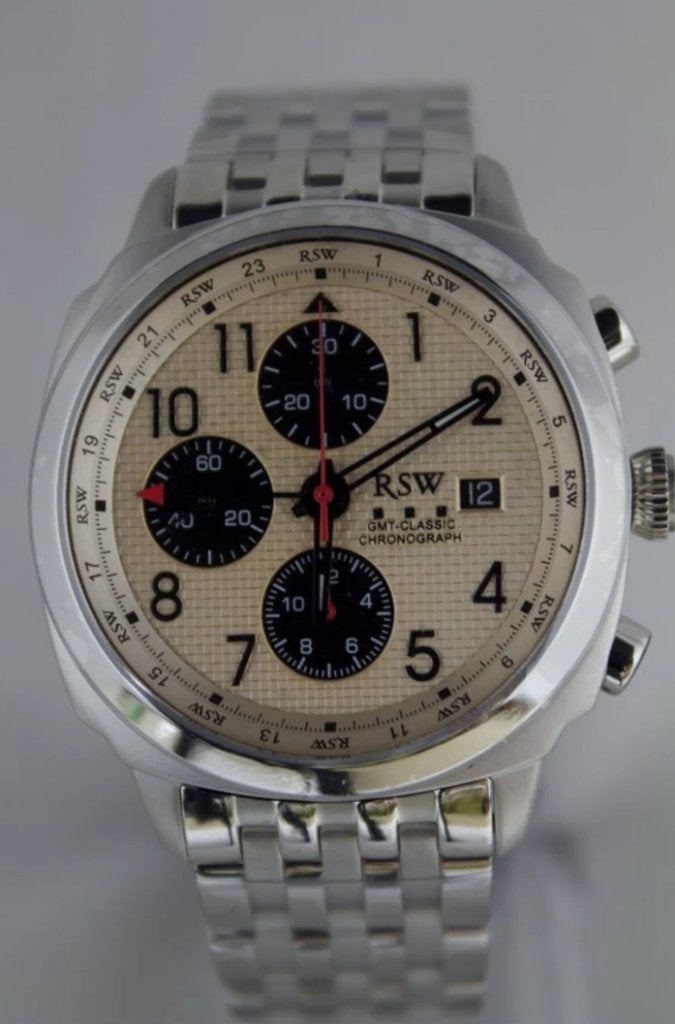 RSW Master GMT (Nieuw - Volledige set), Sieraden, Tassen en Uiterlijk, Horloges | Heren, Overige merken, Staal, Staal, Polshorloge