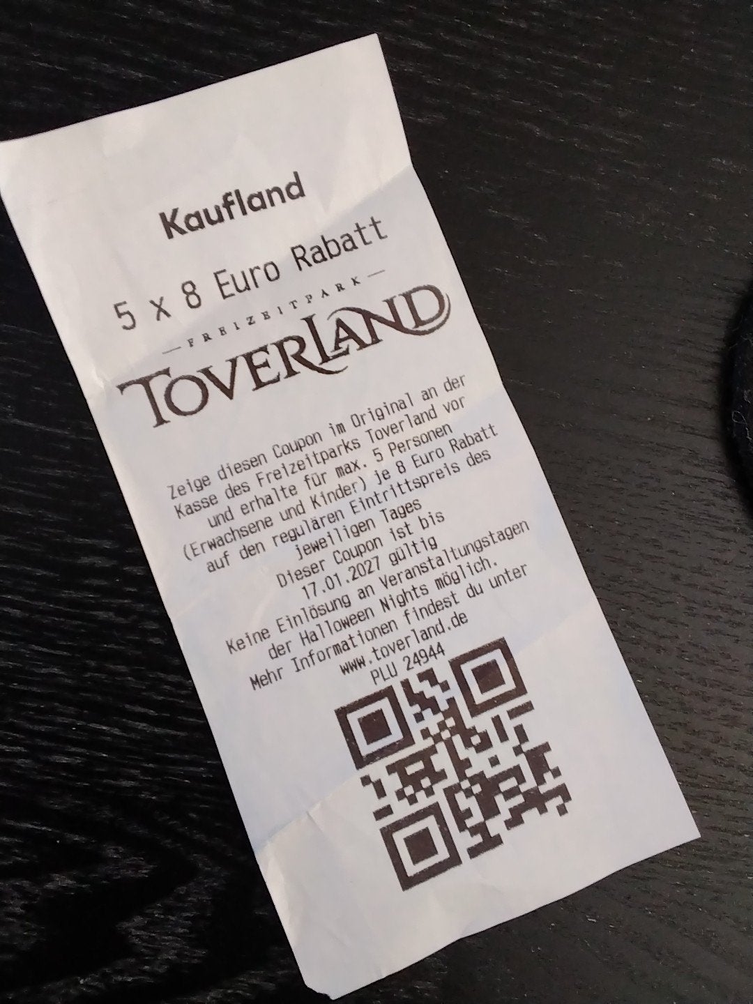 Korting voor Toverland!, Drie personen of meer, Kortingsbon