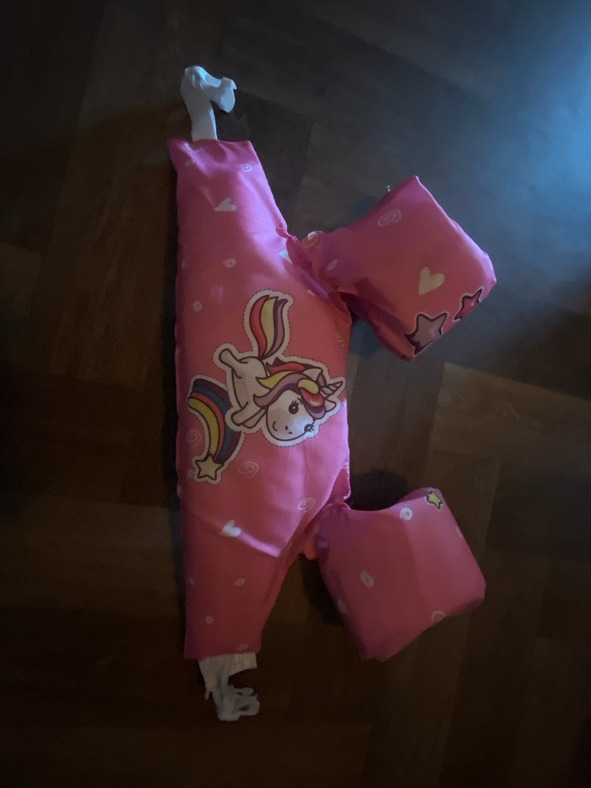 Roze zwemvest met eenhoorn en zwembandjes, Ophalen of Verzenden, Gebruikt, Meisje, Zwem-accessoire