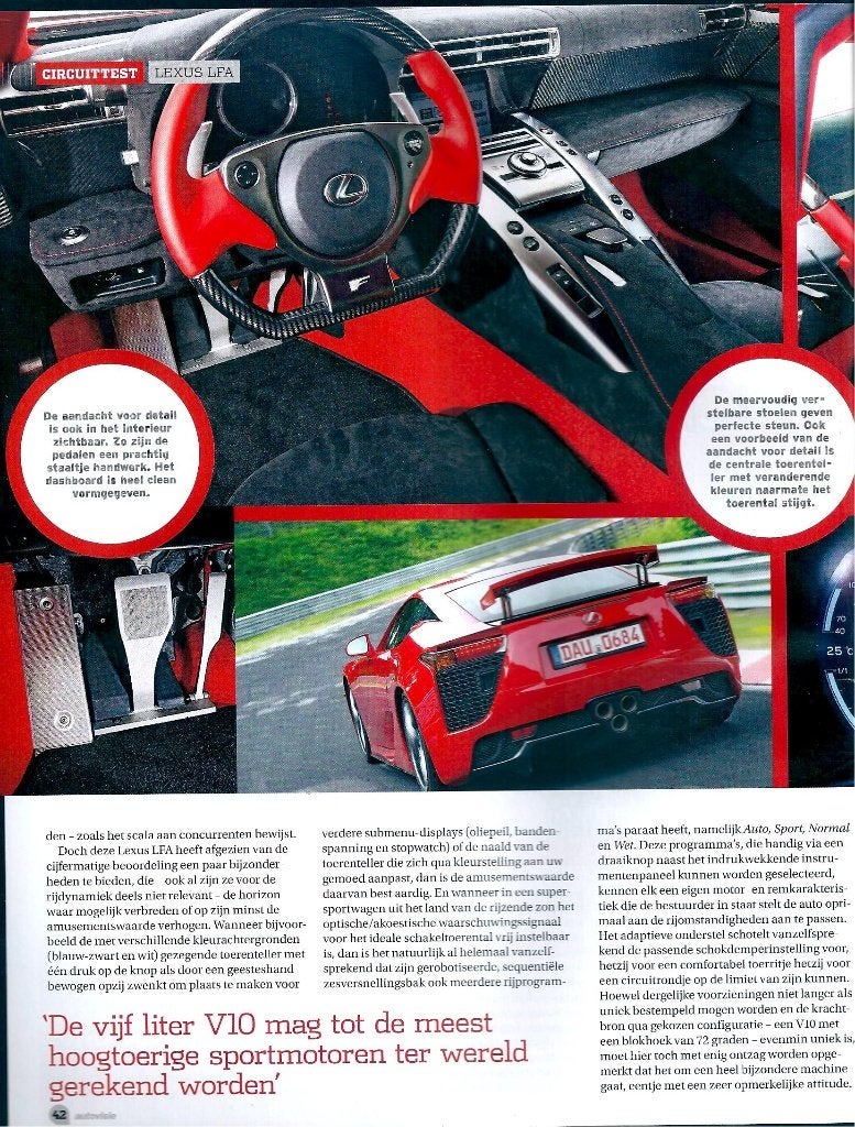 Autovisie reportage Lexus LFA 2010, Ophalen of Verzenden, Gelezen, Algemeen