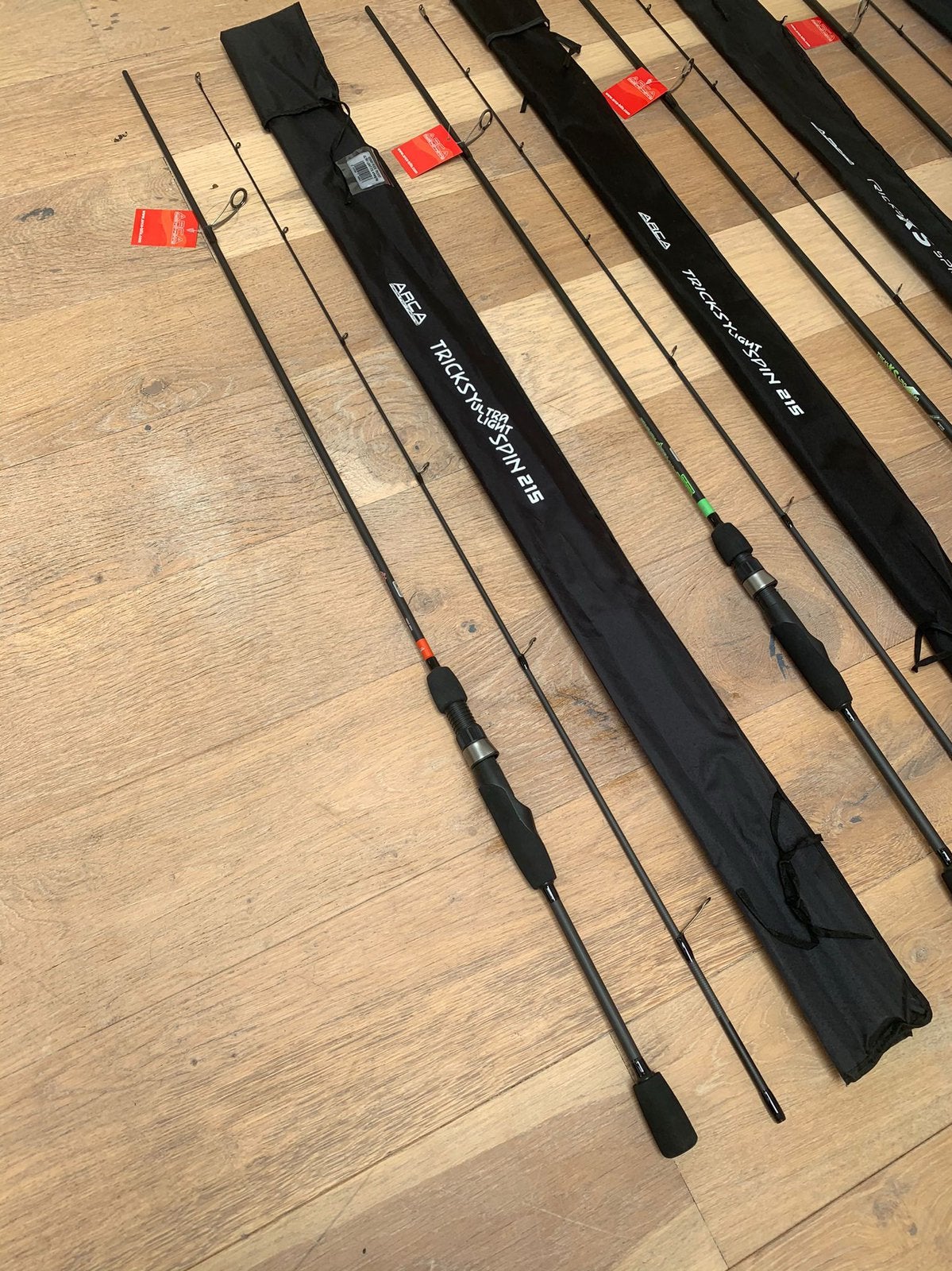 Nieuwe Arca Tricksy XS spinhengels, 2.30m & 2.60m 25 gr, Arca, Molen, Nieuw, Ophalen of Verzenden