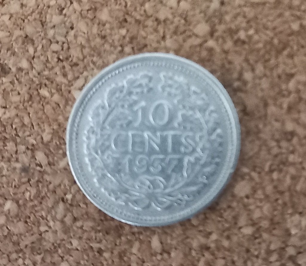 Zilveren Dubbeltje 1937 (2 stuks beschikbaar), Zilver, Ophalen of Verzenden, 10 cent, Koningin Wilhelmina