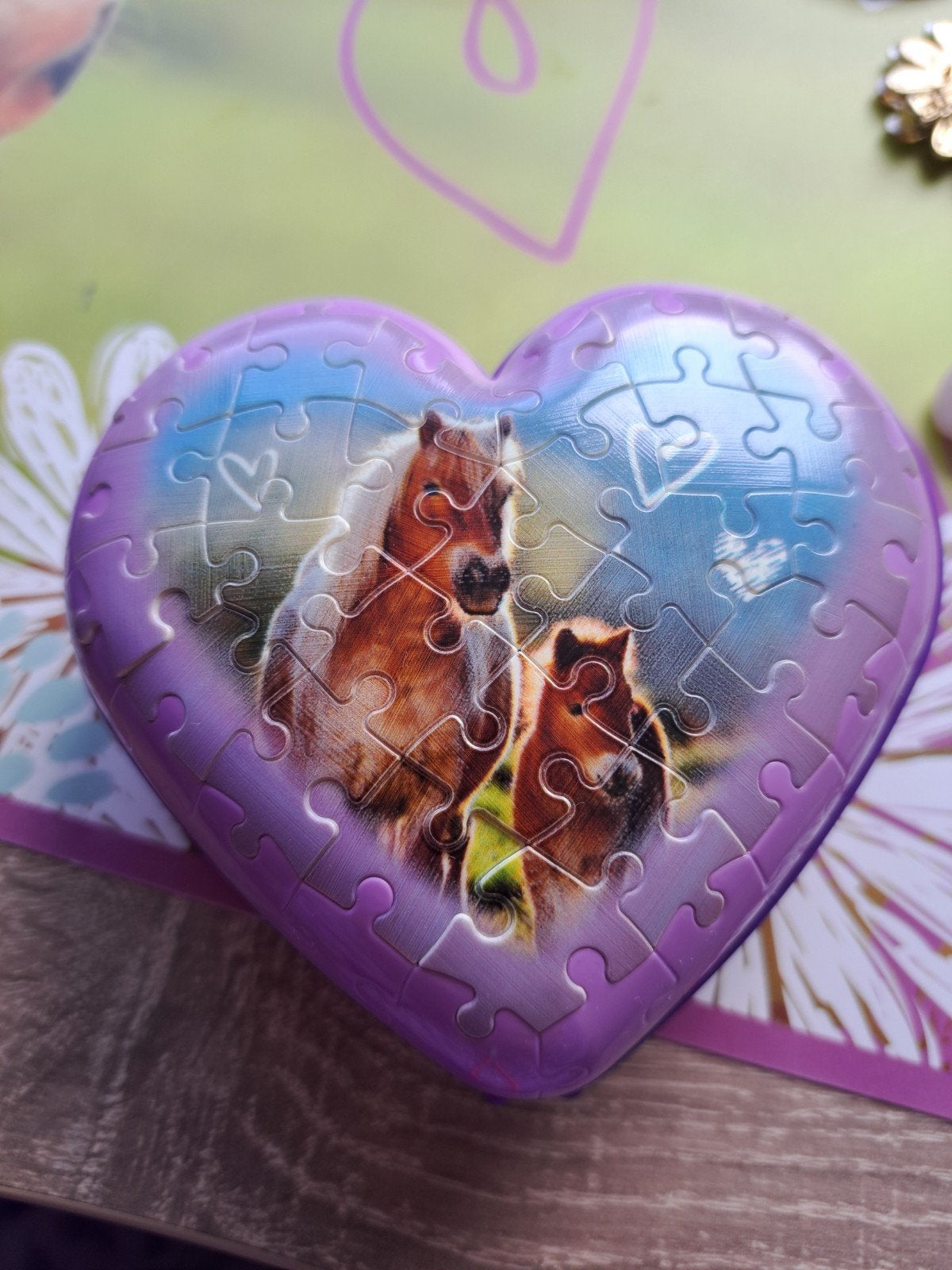 Ravensburger 3D Paarden Puzzel Hartvormig, Ophalen of Verzenden, Meer dan 50 stukjes, 6 jaar of ouder