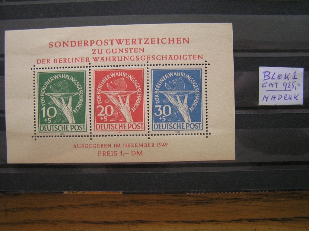 Berlin Blok 1 nadruk Postfris., Verzenden, BRD, Postfris