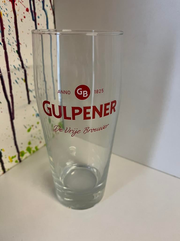 Gulpener halve liters set van 6 glazen, Ophalen of Verzenden, Nieuw, Glas of Glazen, Gulpener
