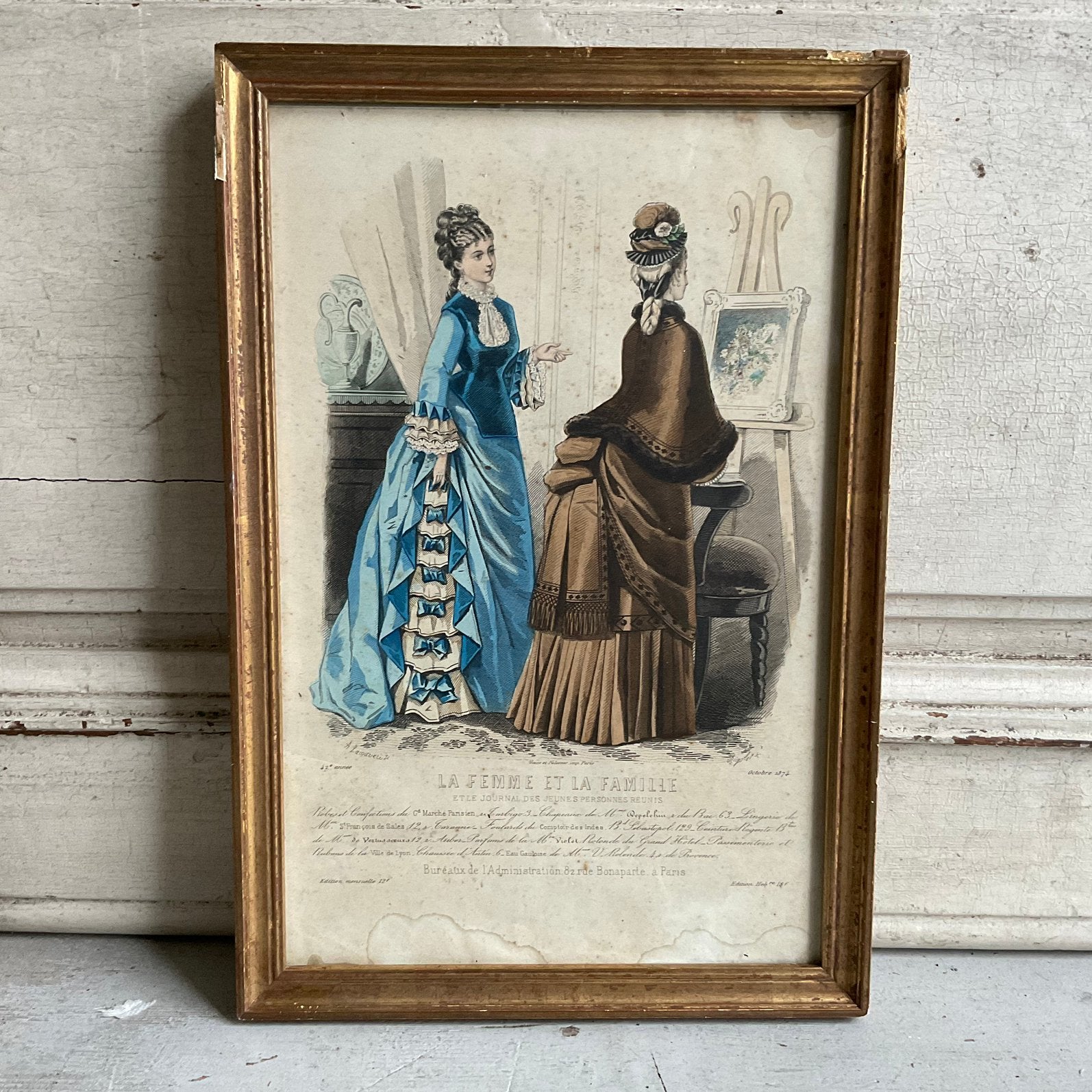 Mode prent uit 1863 *floor epe*, Antiek en Kunst, Ophalen of Verzenden