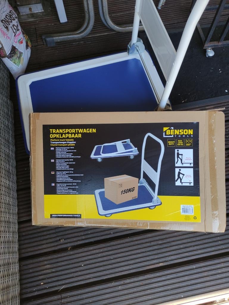 Steekwagen - Eenmaal gebruikt - 150kg draagvermogen, Ophalen of Verzenden, Zo goed als nieuw, Steekwagen