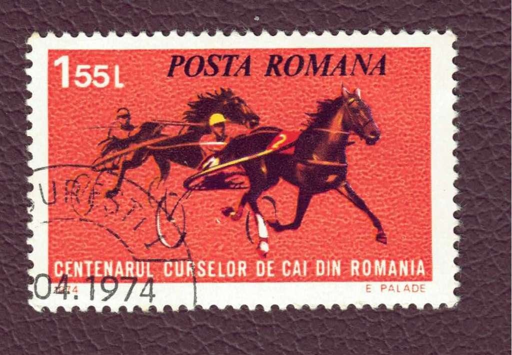 Fauna - Paarden - Roemenie - 1.55 L - (jr.'74) - gebr, Ophalen of Verzenden, Gestempeld, Dier of Natuur