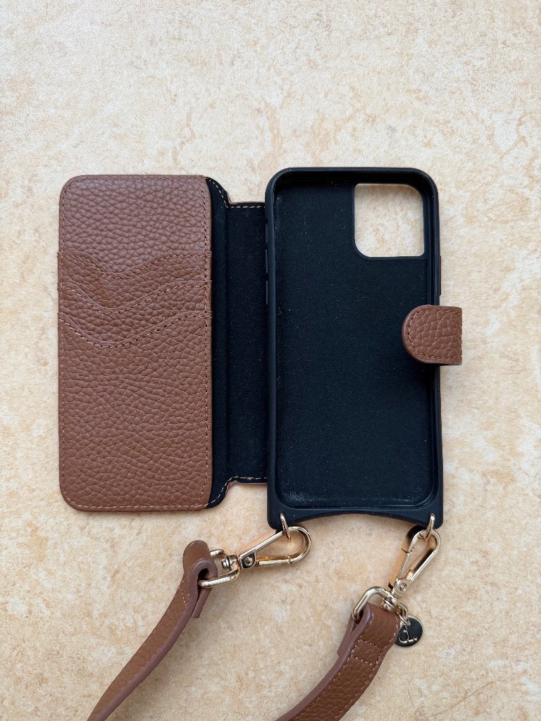 Book case Dutchies - kleur camel - iPhone 11 pro, Met koord, IPhone 11 Pro, Dutchies, Bruin