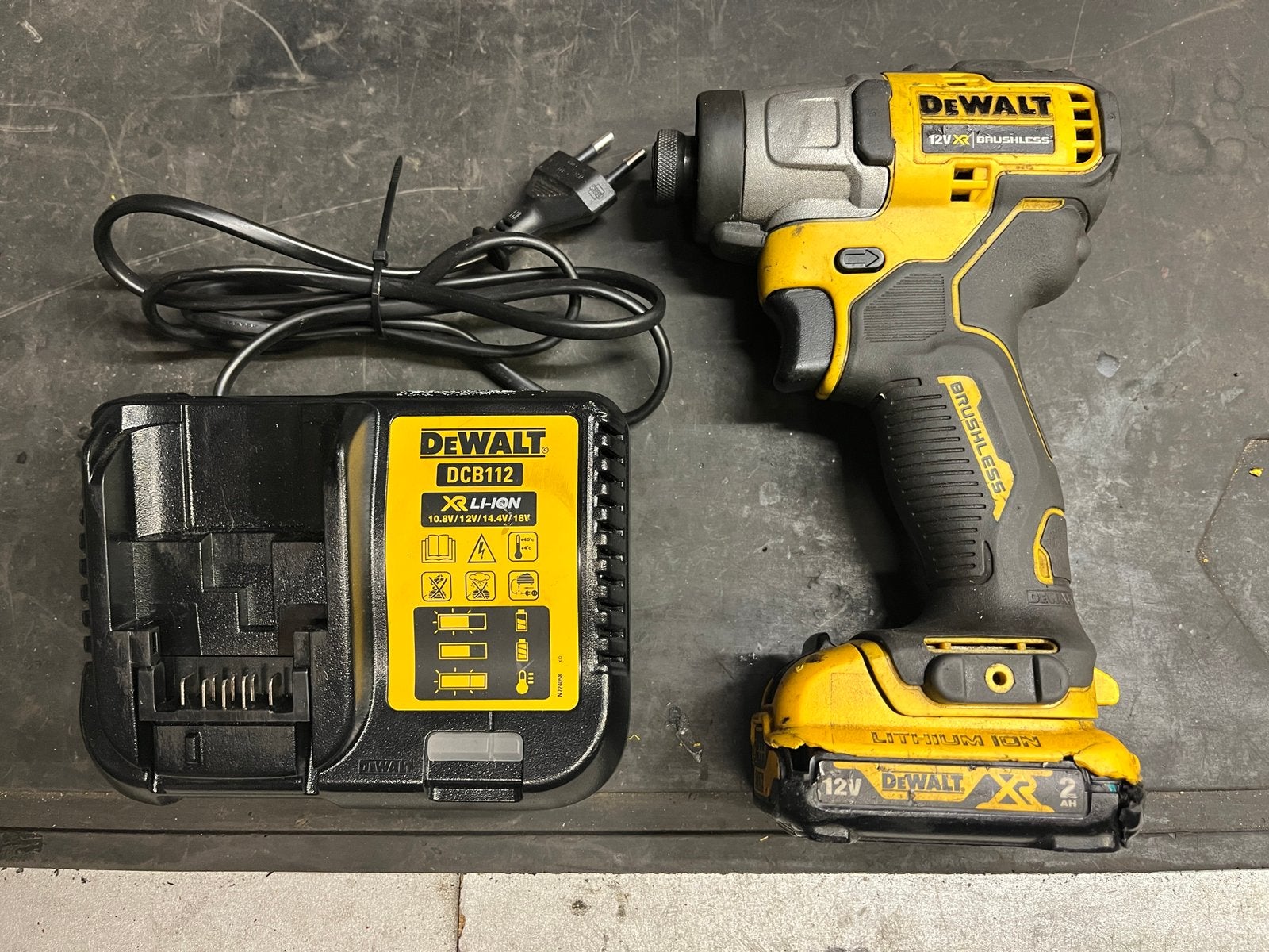 Dewalt DCF801 Brushless 12V XR slagboormachine COMPLEET, Ophalen of Verzenden, Gebruikt