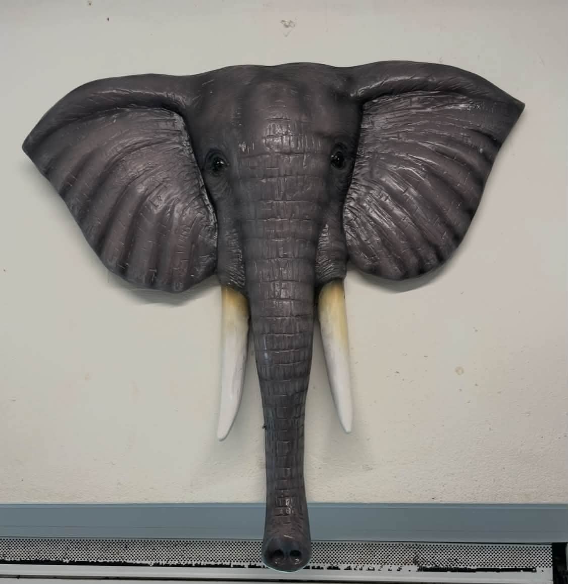 Wanddecoratie Olifant van Polyester - 83x78cm, Ophalen, Nieuw, Grijs, Kunststof