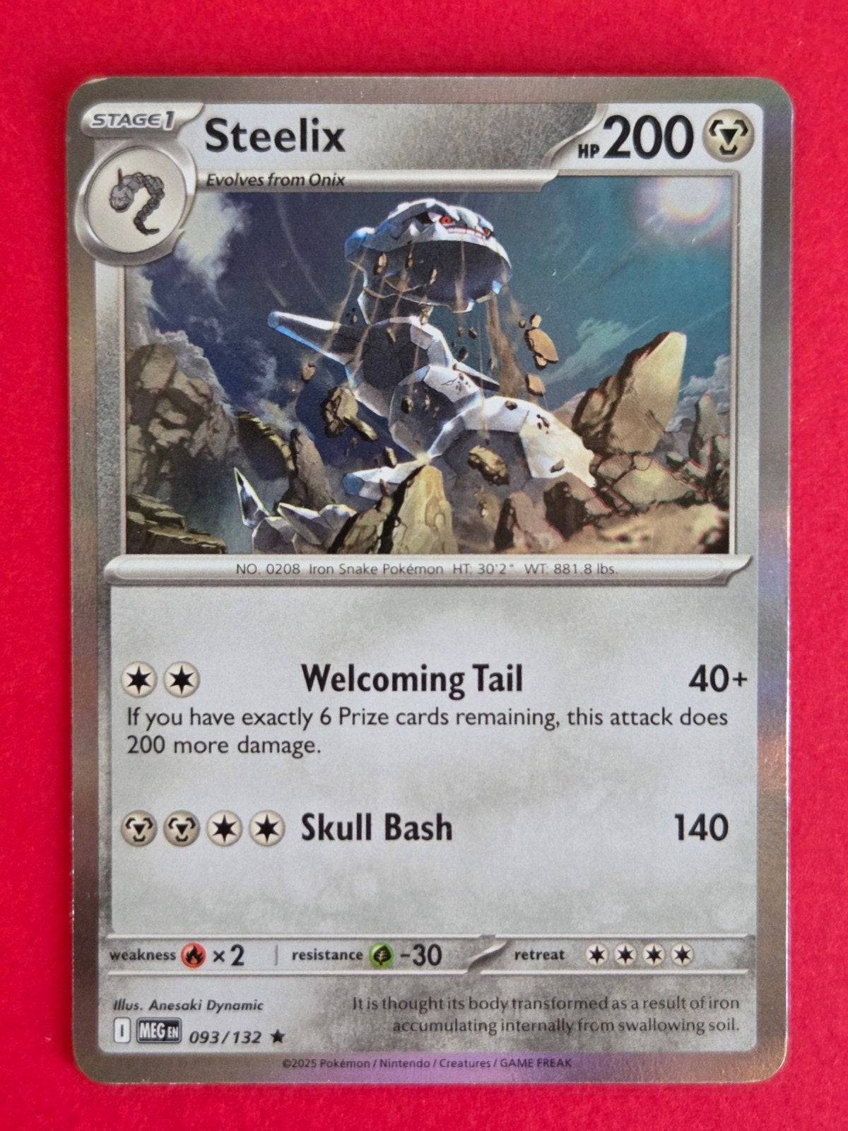 Pokemon kaart Steelix (holo) 093/132 Mega Evolution, Ophalen of Verzenden, Zo goed als nieuw