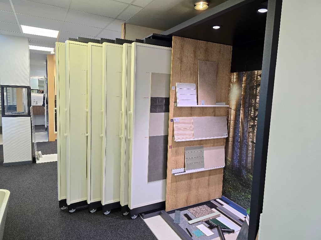 Tegel display kast 220 breed x 240 hoog x 150 diep, Ophalen, 200 cm of meer, Nieuw, 200 cm of meer