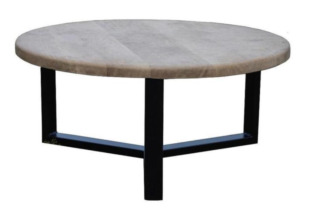 Pimms Design – Salontafel – Massief eiken en staal – Nieuw, Huis en Inrichting, Tafels | Salontafels, Ophalen, 50 tot 100 cm, Rond