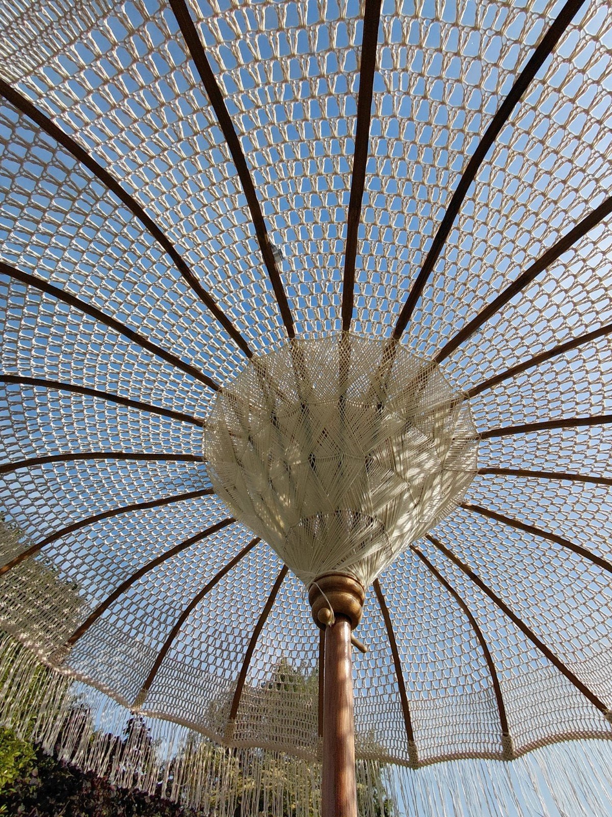 bohemian macramé parasol, Ophalen, Www.ibizasfeer.nl, Nieuw, Info@ibizasfeer.nl