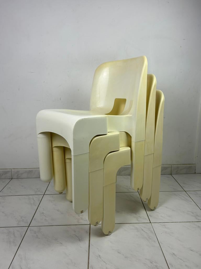 3x vintage Universale stoel Joe Colombo Kartell setprijs, Huis en Inrichting, Stoelen, Kunststof, Gebruikt, Drie, Wit
