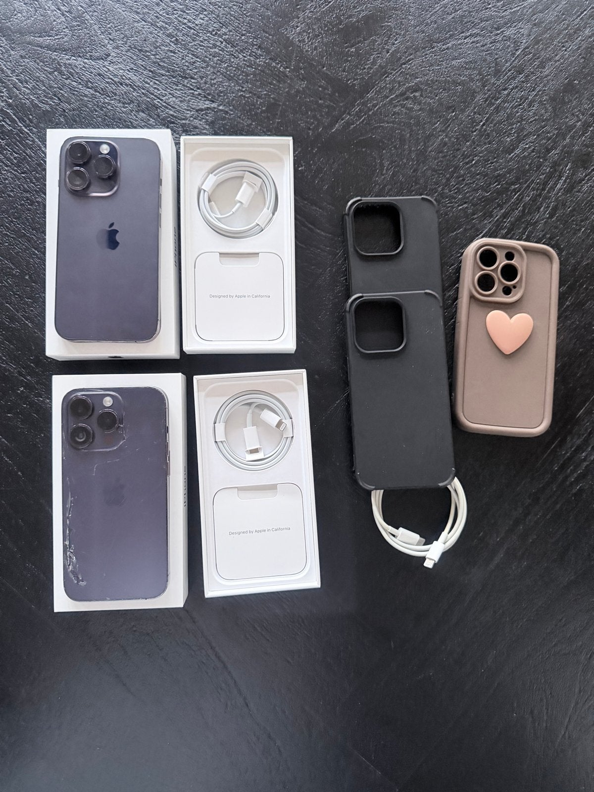2x iPhone 14 Pro (128GB paars & 256GB paars), compleet !, Ophalen, Paars, 87 %, Zonder simlock