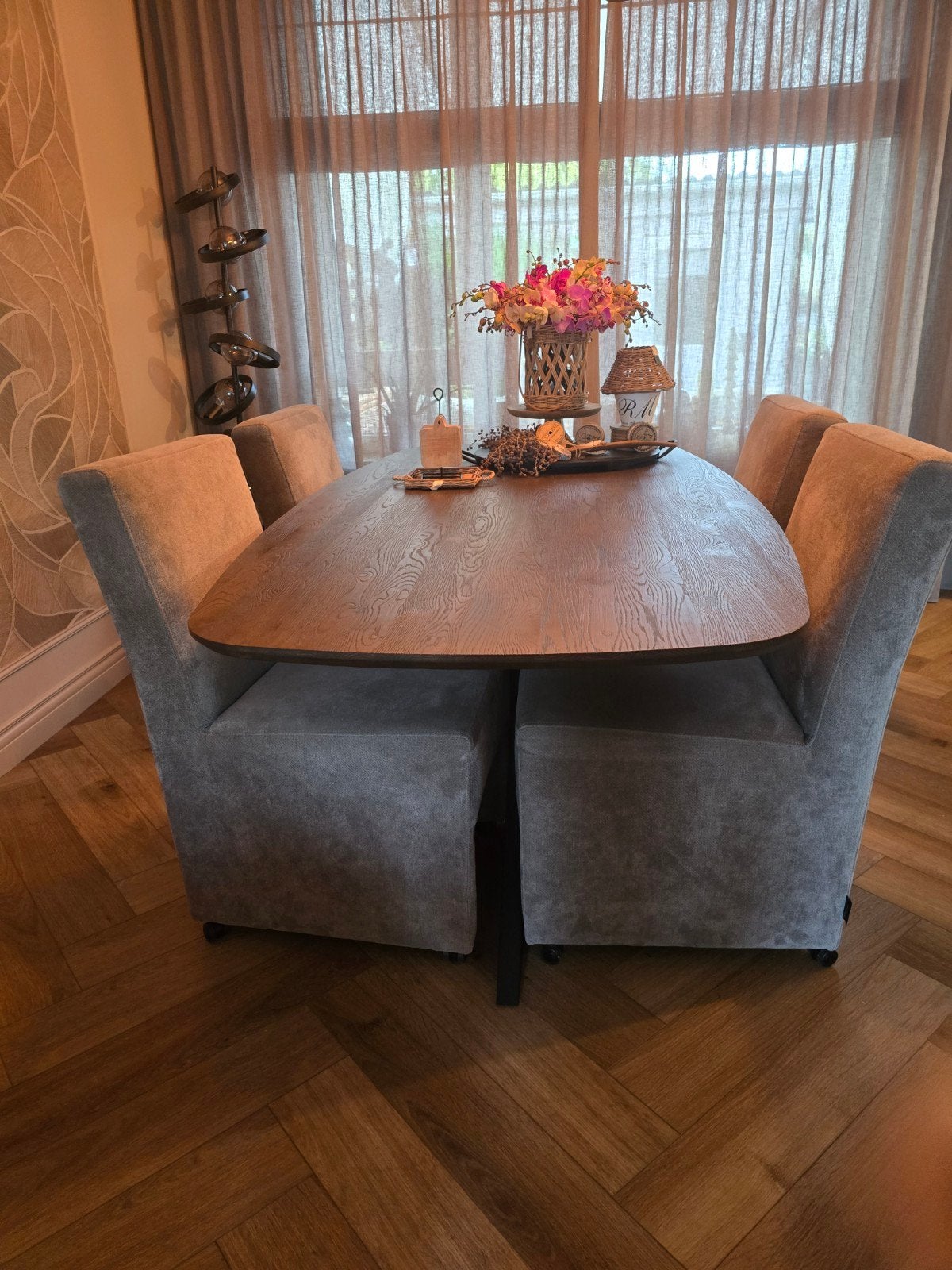 4 Urban Sofa eetkamerstoelen met wieltjes, z.g.a.n., Ophalen, Overige kleuren, Zo goed als nieuw, Vier