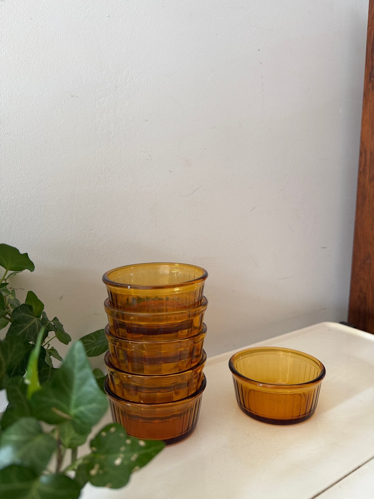 Set van 6 amberkleurige schaaltjes duralex, Ophalen of Verzenden