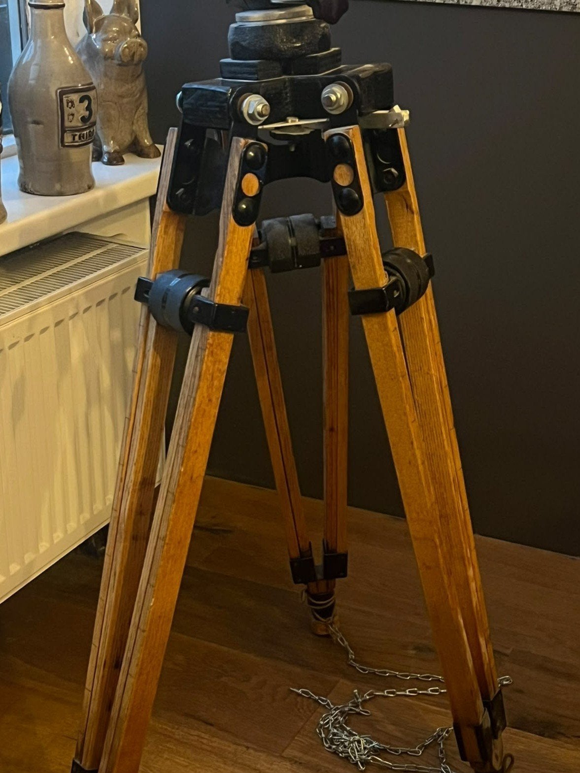 Vintage Askania Statief - Houten Driepoot 9.5 kg, Overige merken, Statief, Ophalen, Gebruikt