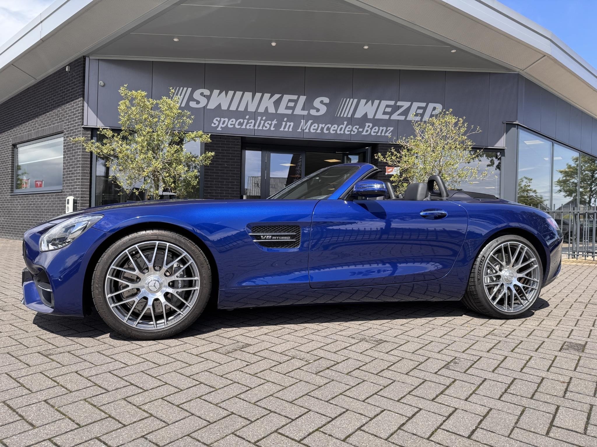 Mercedes-Benz AMG GT Roadster 4.0 V8 DCT Roadster, Auto's, Automaat, Gebruikt, Blauw, Bedrijf