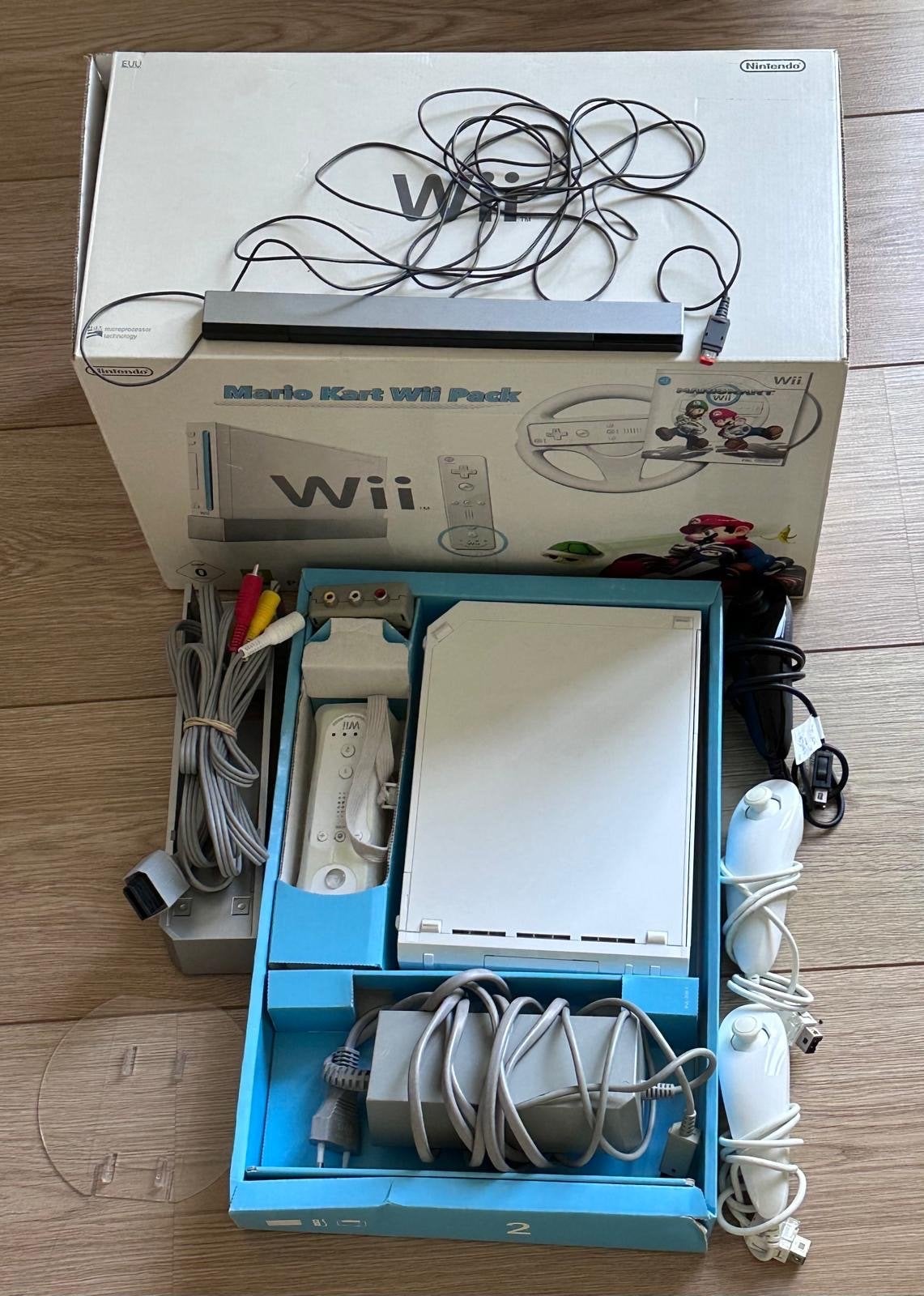 Nintendo Wii Mario Kart Pack met accessoires en games, Spelcomputers en Games, Spelcomputers | Nintendo Wii, Ophalen of Verzenden