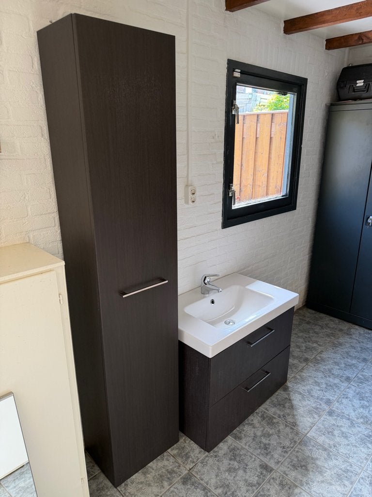 Badmeubel set (kasten / wastafel / kraan / spiegel / rek), Huis en Inrichting, Badkamer | Badkamermeubels, Ophalen, Gebruikt, Overige typen