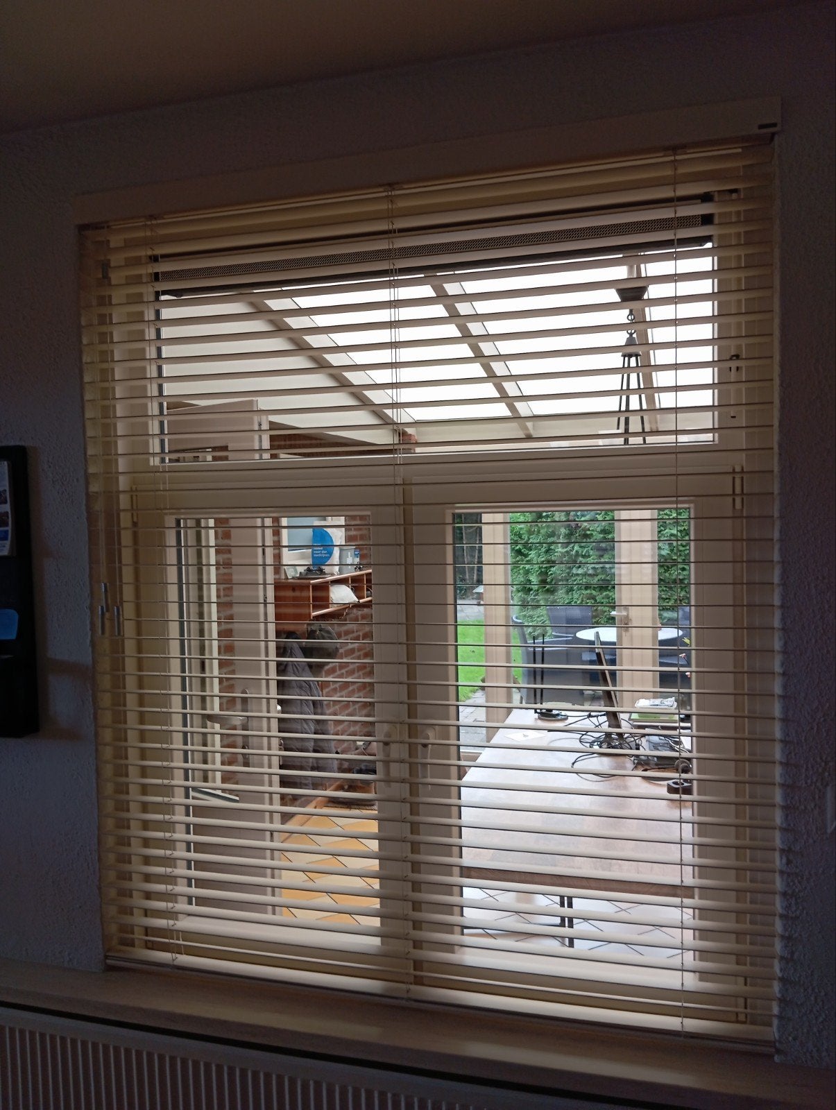 Sunway houten jalouzie 155 x 200 cm creme wit, Ophalen, Overige merken, Hout, 155 cm