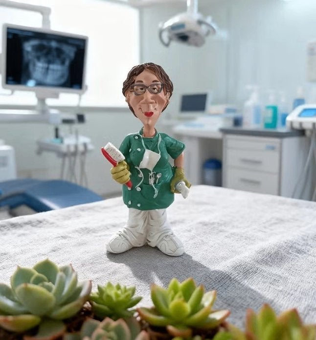 Retro vrouwelijke dokter prachtig decoratief beeldje (16cm), Verzamelen, Ophalen of Verzenden, Nieuw, Dier