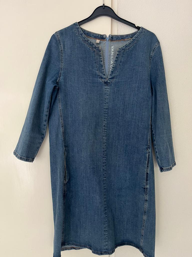 Denim jurk Vanilia, Kleding | Dames, Blauw, Ophalen of Verzenden, Zo goed als nieuw, Maat 34 (XS) of kleiner