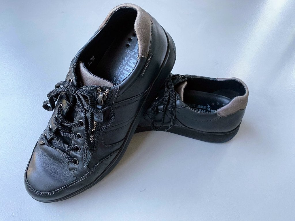 Mephisto Lisandro W, leren heren sneaker, zwart, maat 42 (8), Zwart, Ophalen of Verzenden, Mephisto, Sneakers of Gympen