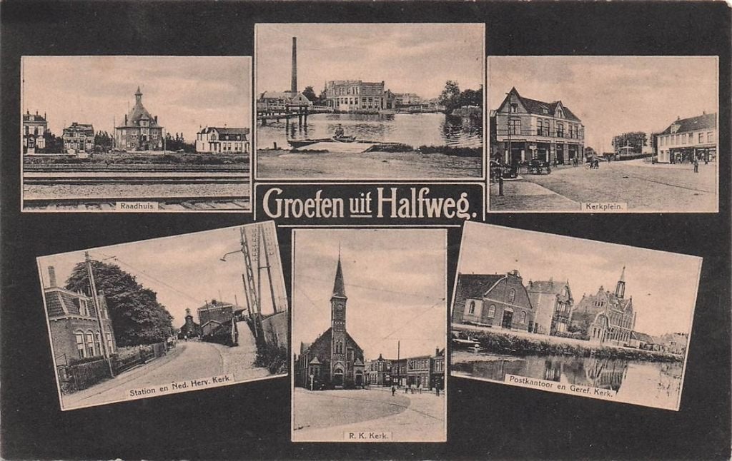 703-312-021 Groeten uit Halfweg, Verzamelen, Verzenden, Voor 1920, Noord-Holland