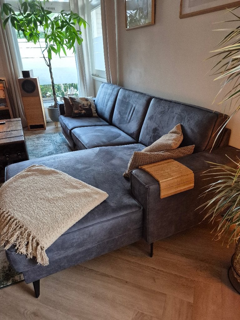Loungebank Barrio blauw Pronto wonen, Ophalen, 250 tot 300 cm, Hoekbank, 75 tot 100 cm