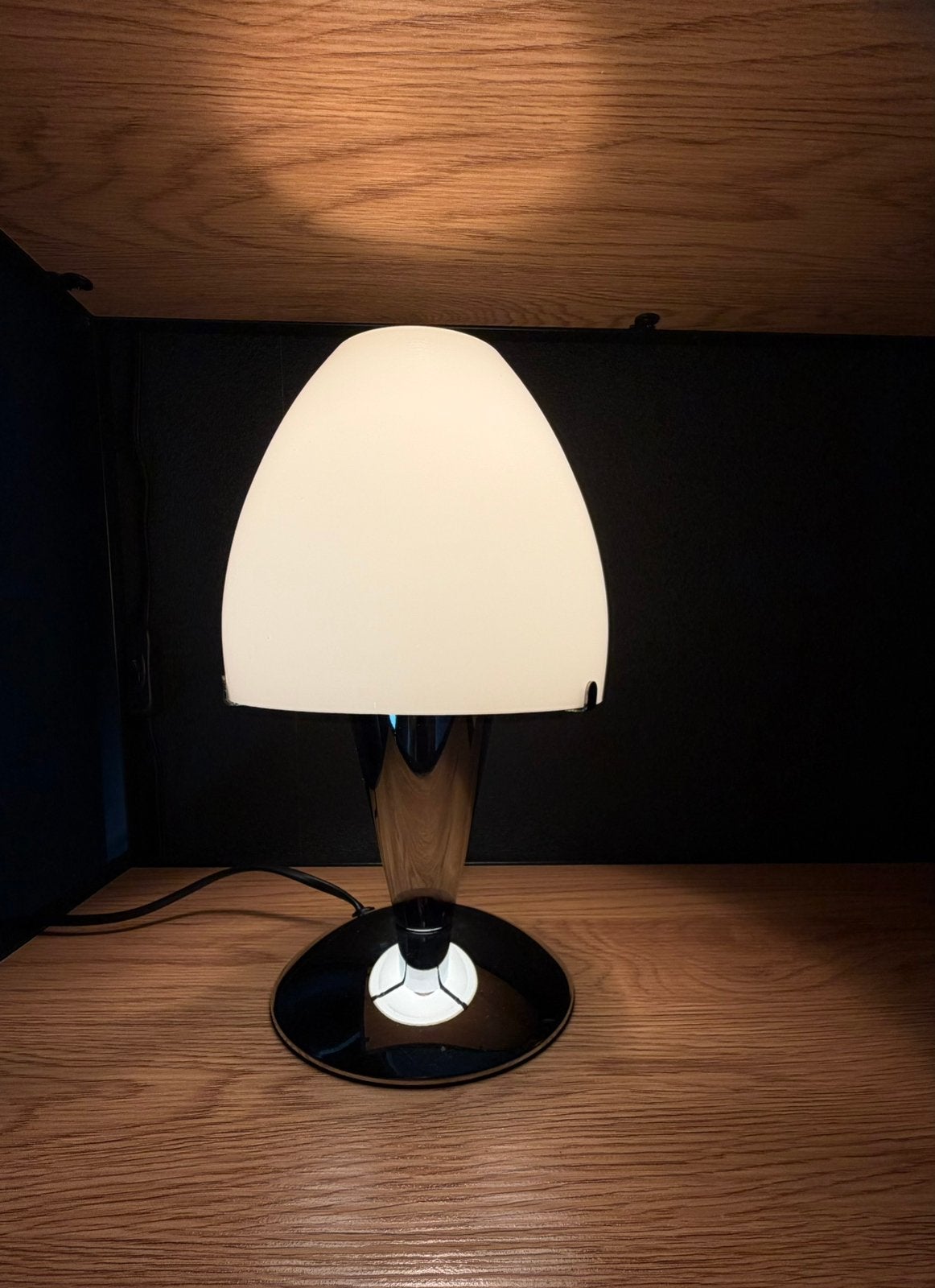 Vintage IKEA Sextett Tafellamp - Chroom en Opaalglas, E14 (klein), Wit, Ophalen of Verzenden, Zo goed als nieuw