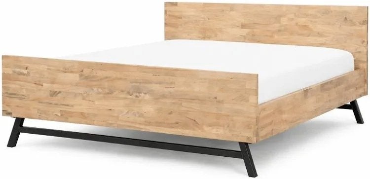 Houten Ledikant Viggo 180x210 van Steel & Stockings, Huis en Inrichting, Slaapkamer | Bedden, Ophalen, Verstelbaar, Bruin, 210 cm