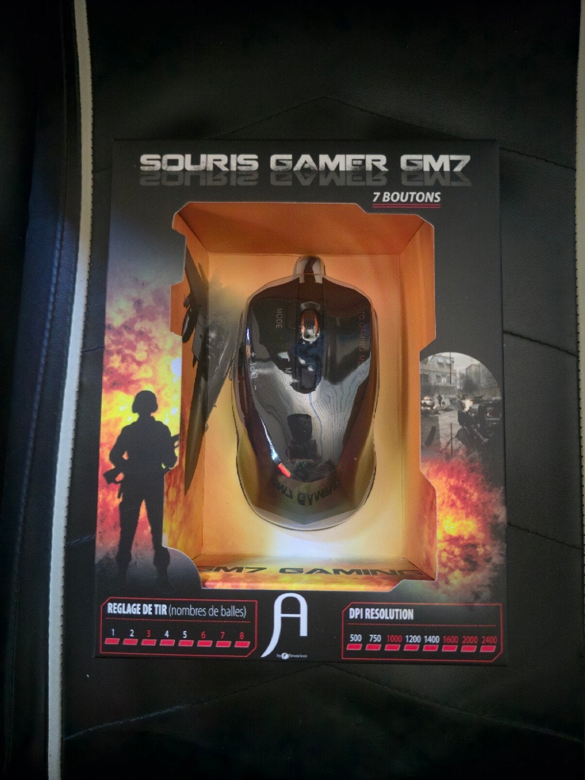 Gaming Muis GM7 met 7 Knoppen en Aanpasbare DPI, Rechtshandig, Muis, Gaming muis, Nieuw