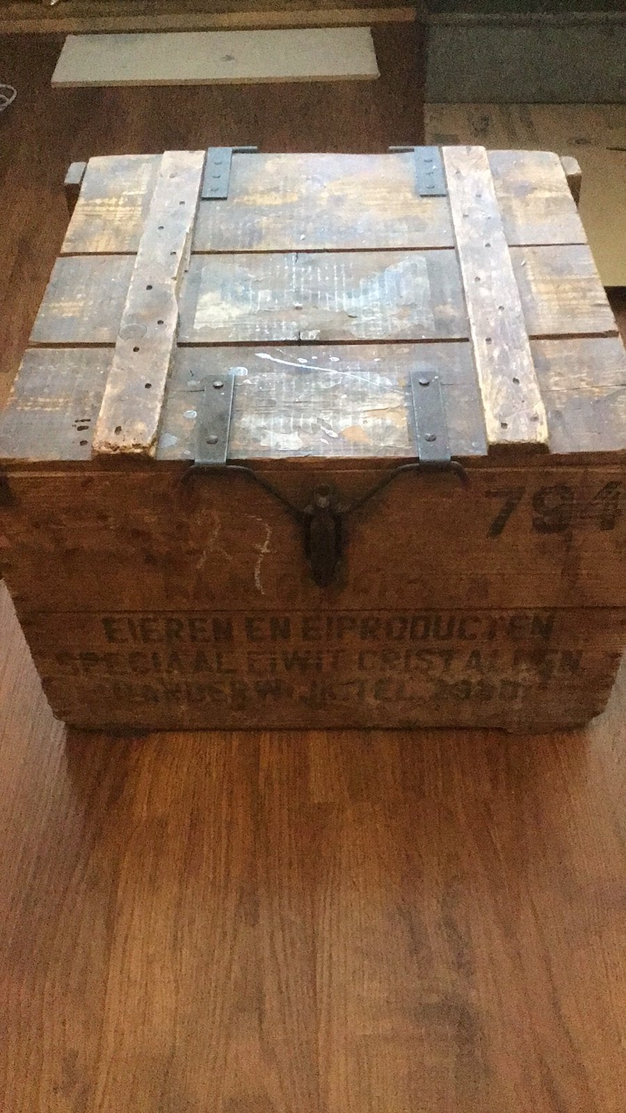Houten kist., Huis en Inrichting, Woonaccessoires | Kisten, Ophalen, Gebruikt, 50 tot 100 cm, Minder dan 50 cm