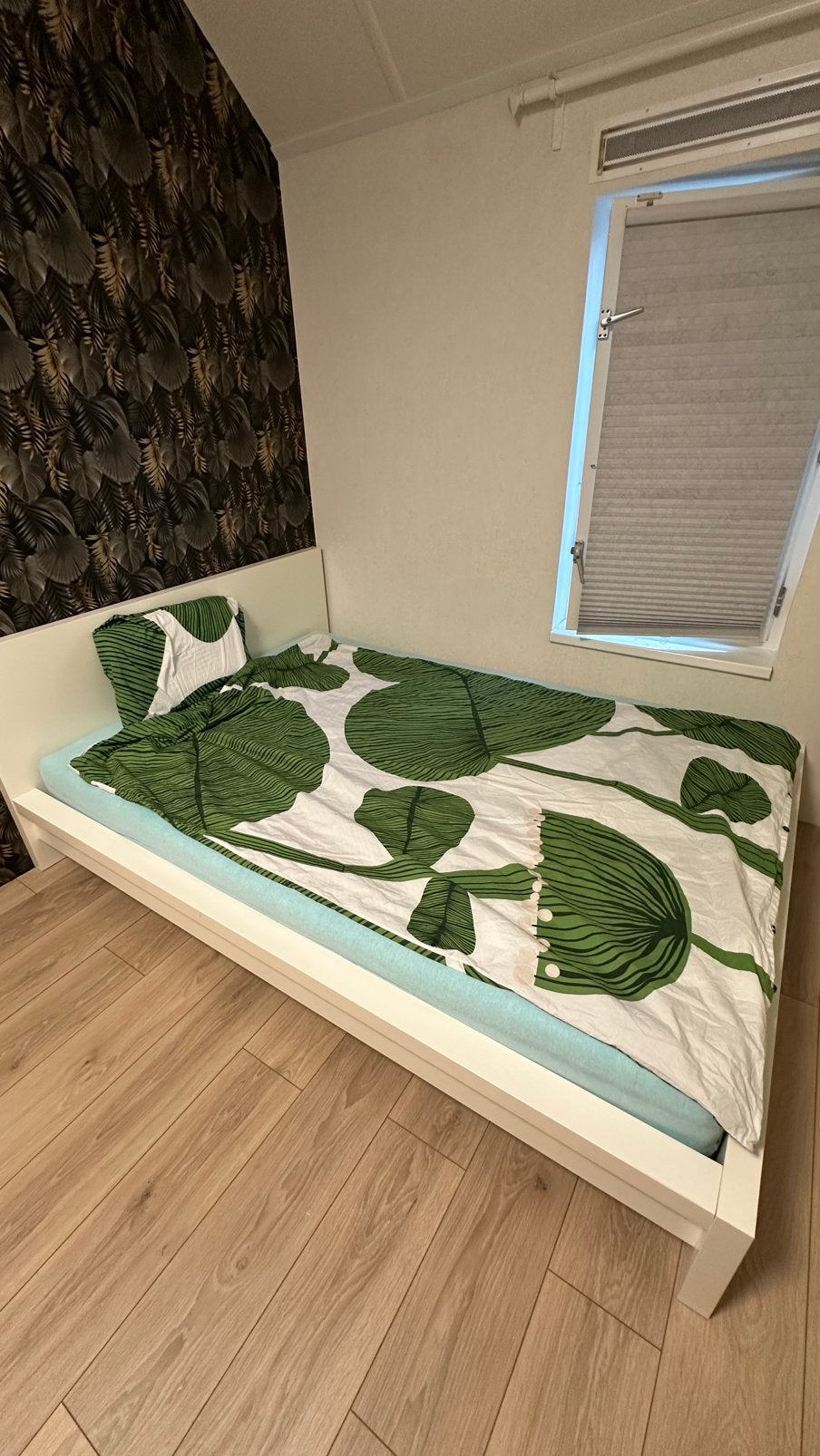 Oude versie MALM BED ikea 140, Ophalen, Wit, Tweepersoons, 140 cm